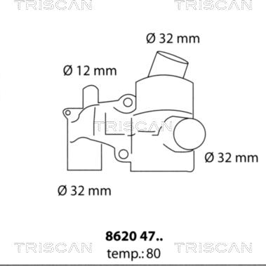 Triscan 8620 4780 - Термостат, охолоджуюча рідина autozip.com.ua