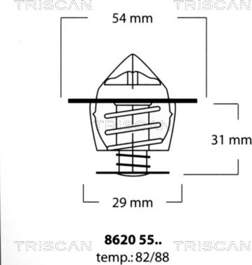 Triscan 8620 5588 - Термостат, охолоджуюча рідина autozip.com.ua