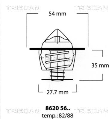 Triscan 8620 5682 - Термостат, охолоджуюча рідина autozip.com.ua