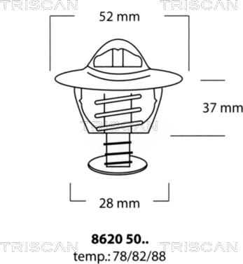 Triscan 8620 5082 - Термостат, охолоджуюча рідина autozip.com.ua