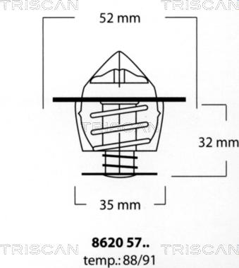 Triscan 8620 5791 - Термостат, охолоджуюча рідина autozip.com.ua