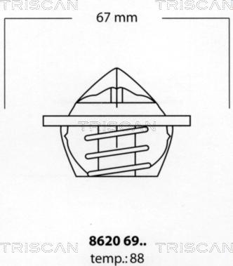 Triscan 8620 6988 - Термостат, охолоджуюча рідина autozip.com.ua