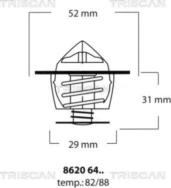 Triscan 8620 6482 - Термостат, охолоджуюча рідина autozip.com.ua