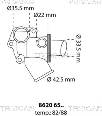 Triscan 8620 6588 - Термостат, охолоджуюча рідина autozip.com.ua