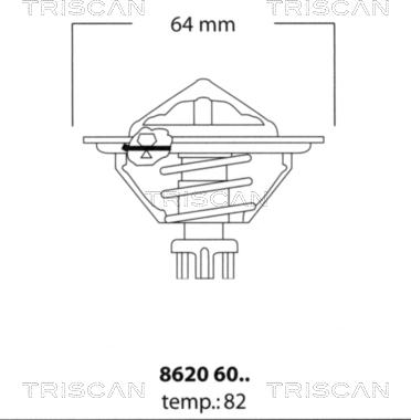 Triscan 8620 6082 - Термостат, охолоджуюча рідина autozip.com.ua