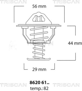 Triscan 8620 6182 - Термостат, охолоджуюча рідина autozip.com.ua