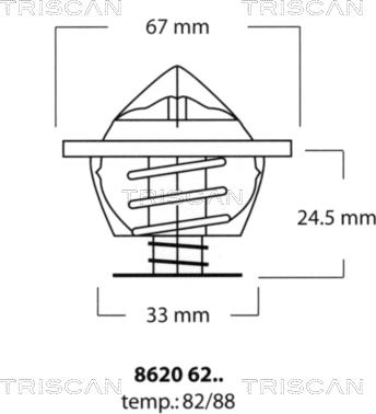 Triscan 8620 6282 - Термостат, охолоджуюча рідина autozip.com.ua