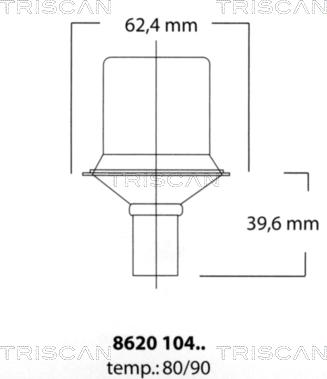 Triscan 8620 10490 - Термостат, охолоджуюча рідина autozip.com.ua