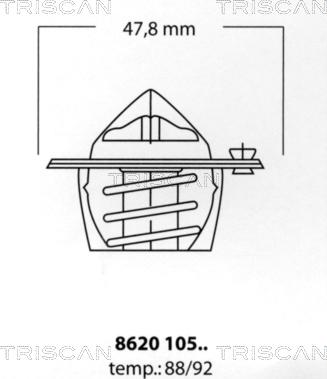 Triscan 8620 10592 - Термостат, охолоджуюча рідина autozip.com.ua