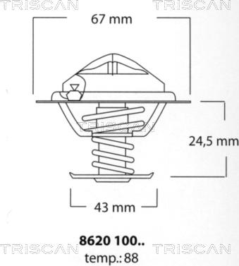 Triscan 8620 10088 - Термостат, охолоджуюча рідина autozip.com.ua