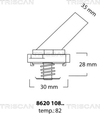Triscan 8620 10882 - Термостат, охолоджуюча рідина autozip.com.ua