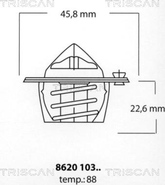 Triscan 8620 10388 - Термостат, охолоджуюча рідина autozip.com.ua