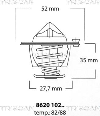 Triscan 8620 10288 - Термостат, охолоджуюча рідина autozip.com.ua