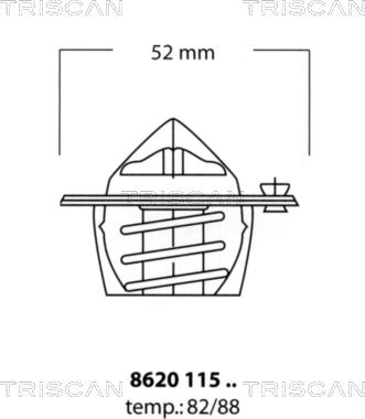 Triscan 8620 11588 - Термостат, охолоджуюча рідина autozip.com.ua