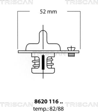 Triscan 8620 11688 - Термостат, охолоджуюча рідина autozip.com.ua