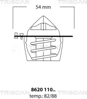 Triscan 8620 11082 - Термостат, охолоджуюча рідина autozip.com.ua