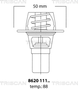 Triscan 8620 11191 - Термостат, охолоджуюча рідина autozip.com.ua