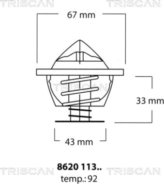 Triscan 8620 11392 - Термостат, охолоджуюча рідина autozip.com.ua