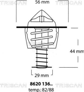 Triscan 8620 13688 - Термостат, охолоджуюча рідина autozip.com.ua