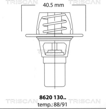 Triscan 8620 13091 - Термостат Renault 1.1-1.2-1.4 1397 C1J 07-88>11-95 autozip.com.ua