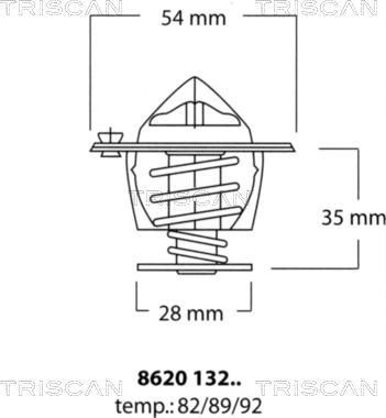 Triscan 8620 13292 - Термостат, охолоджуюча рідина autozip.com.ua