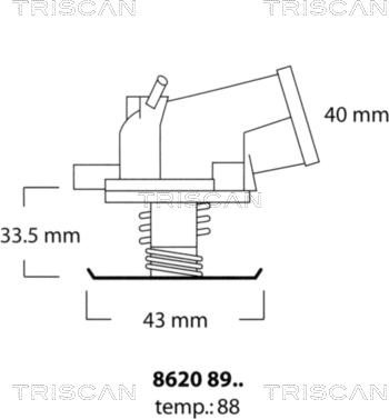 Triscan 8620 8988 - Термостат, охолоджуюча рідина autozip.com.ua