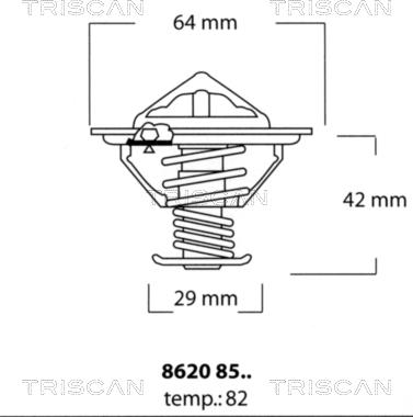 Triscan 8620 8582 - Термостат, охолоджуюча рідина autozip.com.ua