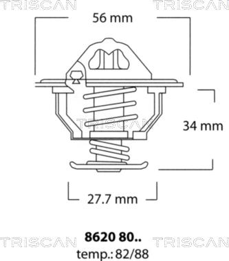 Triscan 8620 8088 - Термостат, охолоджуюча рідина autozip.com.ua