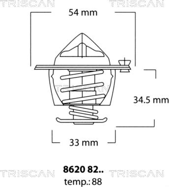 Triscan 8620 8288 - Термостат, охолоджуюча рідина autozip.com.ua