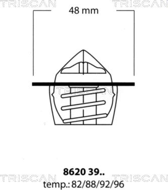Triscan 8620 3982 - Термостат, охолоджуюча рідина autozip.com.ua