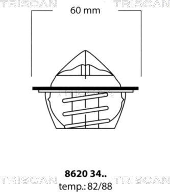 Triscan 8620 3488 - Термостат, охолоджуюча рідина autozip.com.ua