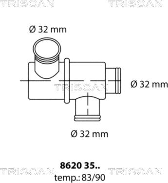 Triscan 8620 3590 - Термостат, охолоджуюча рідина autozip.com.ua