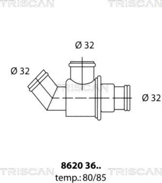 Triscan 8620 3680 - Термостат, охолоджуюча рідина autozip.com.ua