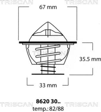 Triscan 8620 3088 - Термостат, охолоджуюча рідина autozip.com.ua