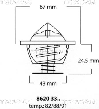 Triscan 8620 3391 - Термостат, охолоджуюча рідина autozip.com.ua