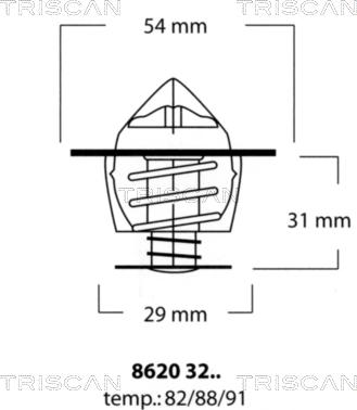 Triscan 8620 3288 - Термостат, охолоджуюча рідина autozip.com.ua