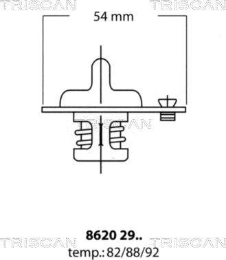 Triscan 8620 2992 - Термостат, охолоджуюча рідина autozip.com.ua