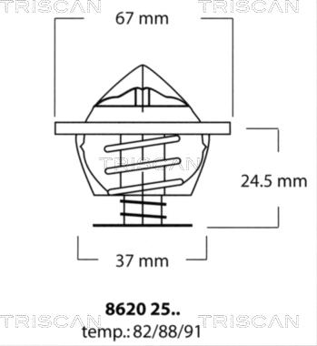 Triscan 8620 2591 - Термостат, охолоджуюча рідина autozip.com.ua