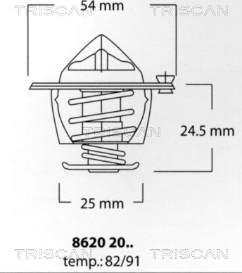 Triscan 8620 2091 - Термостат, охолоджуюча рідина autozip.com.ua