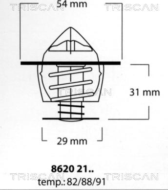 Triscan 8620 2191 - Термостат, охолоджуюча рідина autozip.com.ua