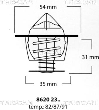 Triscan 8620 2387 - Термостат, охолоджуюча рідина autozip.com.ua