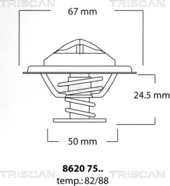 Triscan 8620 7582 - Термостат, охолоджуюча рідина autozip.com.ua