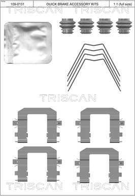 Triscan 8105 431663 - Комплектуючі, колодки дискового гальма autozip.com.ua