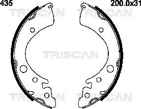 Triscan 8100 40435 - Комплект гальм, барабанний механізм autozip.com.ua