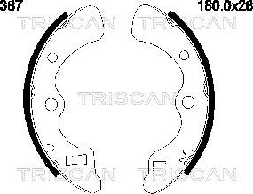 Triscan 8100 40367 - Комплект гальм, барабанний механізм autozip.com.ua