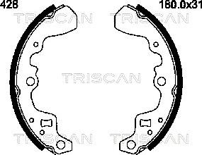 Triscan 8100 69428 - Комплект гальм, барабанний механізм autozip.com.ua