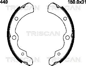 Triscan 8100 68449 - Комплект гальм, барабанний механізм autozip.com.ua