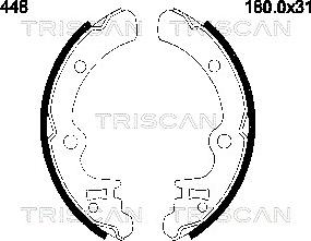 Triscan 8100 68448 - Комплект гальм, барабанний механізм autozip.com.ua