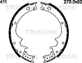 Triscan 8100 14411 - Комплект гальм, барабанний механізм autozip.com.ua