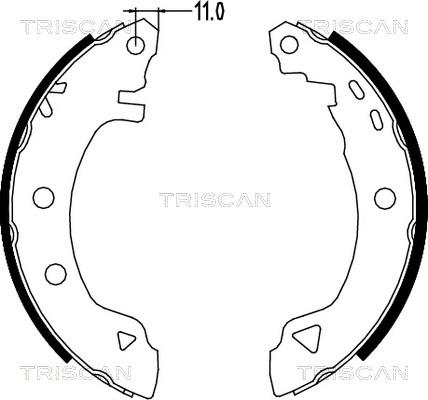 Triscan 8100 15580 - Комплект гальм, барабанний механізм autozip.com.ua